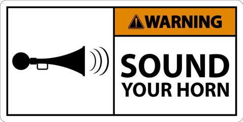 Warning Sound Your Horn Symbol Sign On White Background
