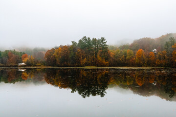 autumn landscape with lake