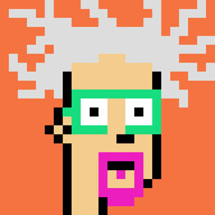 Naklejka premium People Avatar in Pixel Art with generative AI