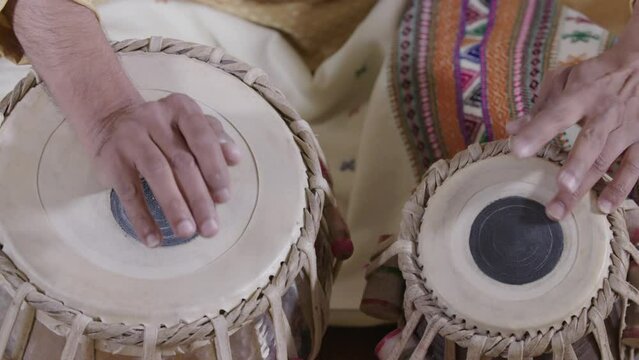 Tabla drum palyer in slow motion