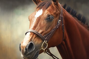 Portrait of a race horse 