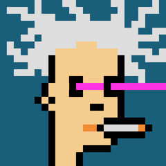 Obraz premium Pixelated Male Character with generative AI