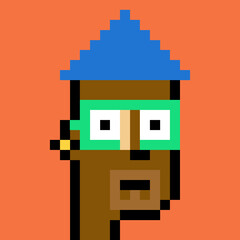 Male character in pixel art style with generative AI