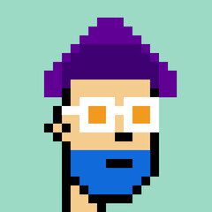 Male character in pixel art style with generative AI