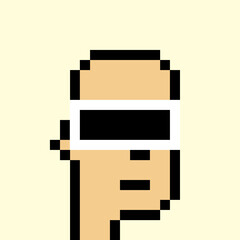 Male character in pixel art style with generative AI