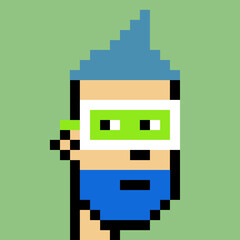 Male character in pixel art style with generative AI