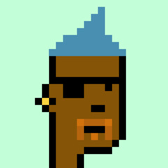 Male character in pixel art style with generative AI