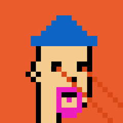 Cartoonish Pixelated Man with generative AI