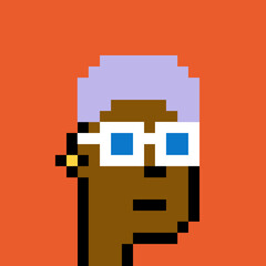 Obraz premium Cartoonish Pixelated Man with generative AI