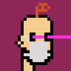 Fototapeta premium Vintage Pixel Character with generative AI