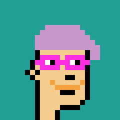 Fototapeta premium Pixel Art man with generative AI