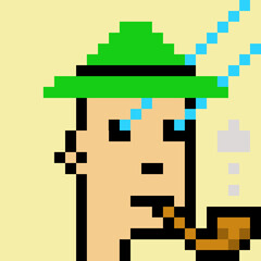 Fototapeta premium People Avatar in Pixel Art with generative AI