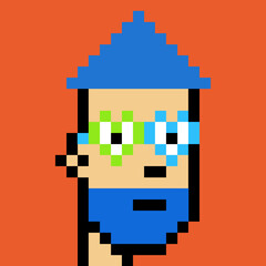 Pixel Art Style Male Avatar with generative AI