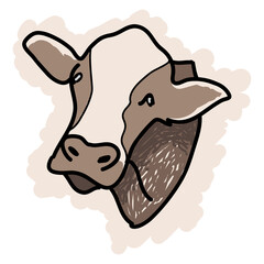 Cartoon Illustration of Benefit Animal Cow Icon.