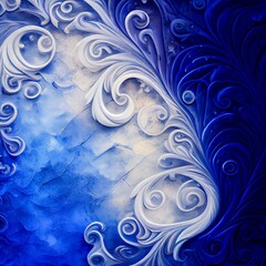 Pearl and blue venetian plaster decoration surface abstract background. Decorative interior wall closeup, detailed concrete texture. Vintage material Pearl and blue venetian plaster abstract pattern.