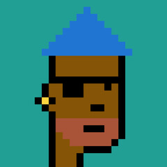 Male character in pixel art style with generative AI