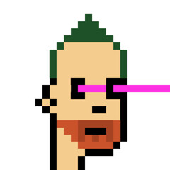 Male character in pixel art style with generative AI