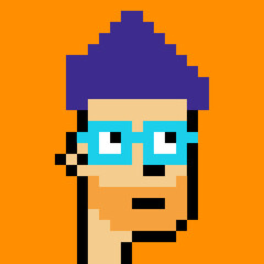 Male character in pixel art style with generative AI