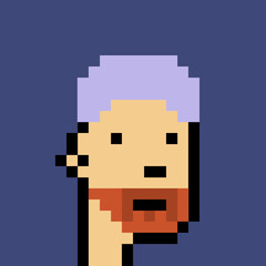 Naklejka premium Male character in pixel art style with generative AI