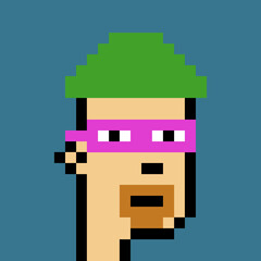 Male character in pixel art style with generative AI