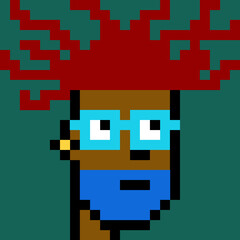 Naklejka premium Male character in pixel art style with generative AI