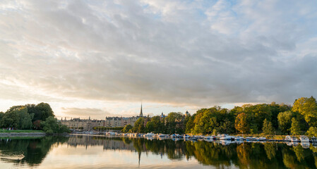 Fototapeta na wymiar Sunset on Djurgarden Island, Stockholm
