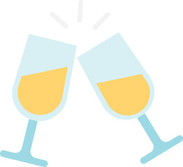 Cheers color icon. Two drink glass. Party celebrating