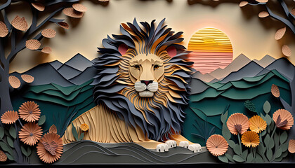 Lion Paper Quilling
