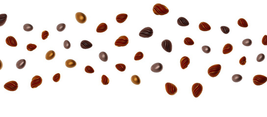 Pile of golden eggs. 3d render illustration.