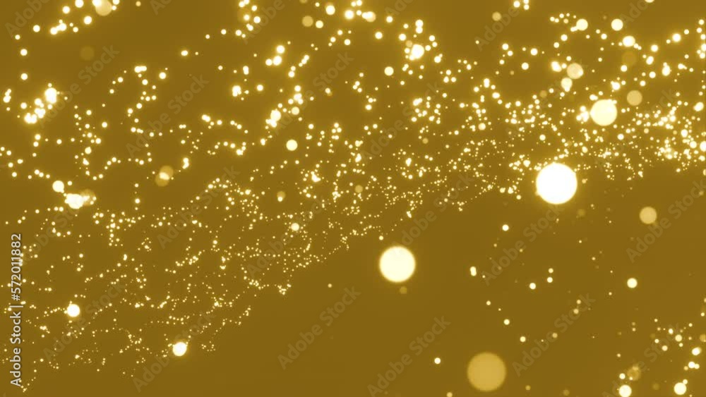 Poster space with glowing round dots. motion. glowing flying dots in space. blurred circles of flying firef