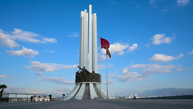 turkey - izmir, February 15 2023 Statue of Atat&uuml;rk in Karşıyaka