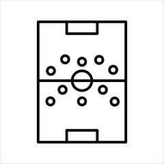 soccer tactics icon, game success strategy in football, scheme play, vector illustration on white background.