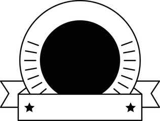 Fototapeta premium Round emblem black line template. Premium badge