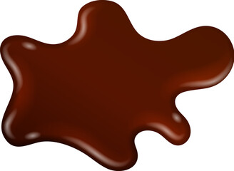 Brown sauce splash. Liquid chocolate sweet blob
