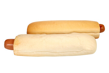 french hot dogs with ketchup sauce isolated on white, fast food concept, food to go