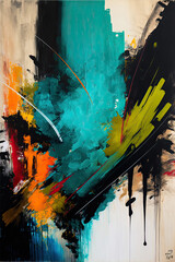 abstract broad stroke paint brush art - generative ai