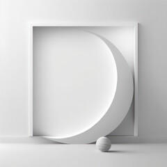 Background for product presentation, crescent with a round bottom. AI generation.