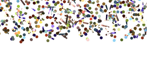  Colorful confetti on white background