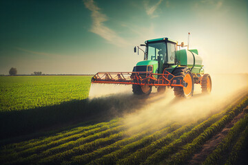 Moderner Traktor in Aktion: Effiziente Landwirtschaft auf dem Feld - Generative Ai
