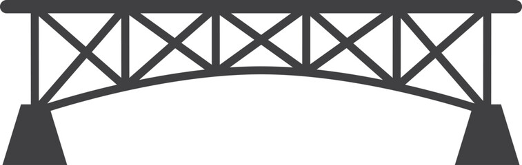 Black bridge shape silhouette. Urban construction icon