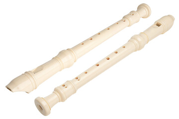 Recorder instrument. Soprano recorder, German fingering. Flute pipe. Classical music instrument for...