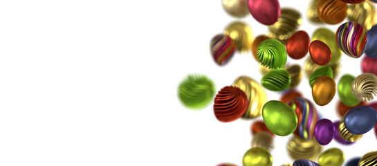 Spring Easter web sale banner with gold luxury