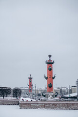 Naklejka premium Rostral columns on the embankment.