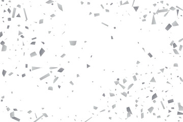 Silver glitter confetti on a white background. Decorative element.