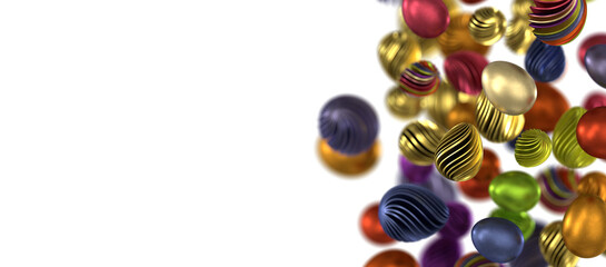 Spring Easter web sale banner with gold luxury