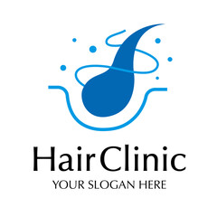 Hair clinic vector logo color style isolated on white background for trasplantation, cosmetics shop, natural medicine. makeup. 10 eps