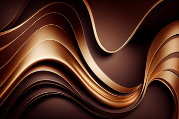 Obraz premium Chocolate Waves Background. Generative AI.