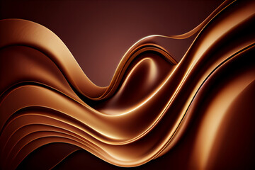 Chocolate Waves Background. Generative AI.