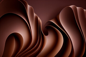 Chocolate Waves Background. Generative AI.