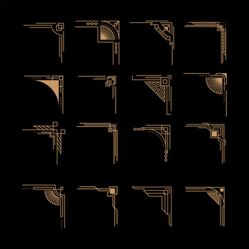 Set of Vintage Art Deco Borders